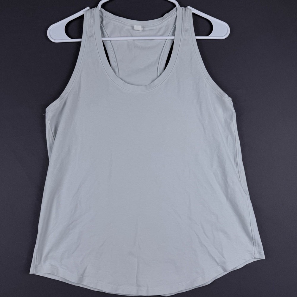 Lululemon Light Gray Racerback Tank Top Scoop Neck Athletic Fit Size 8 - Picture 2 of 9